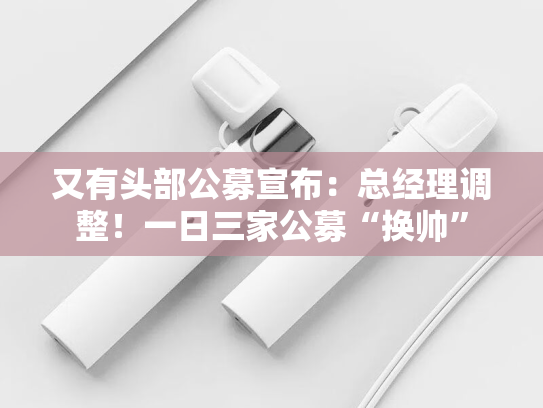 又有头部公募宣布：总经理调整！一日三家公募“换帅”