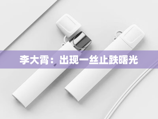 李大霄：出现一丝止跌曙光